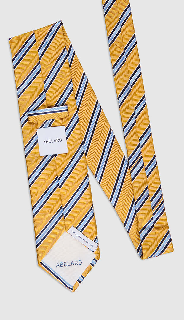 HERRINGBONE STRIPE TIE - GOLD