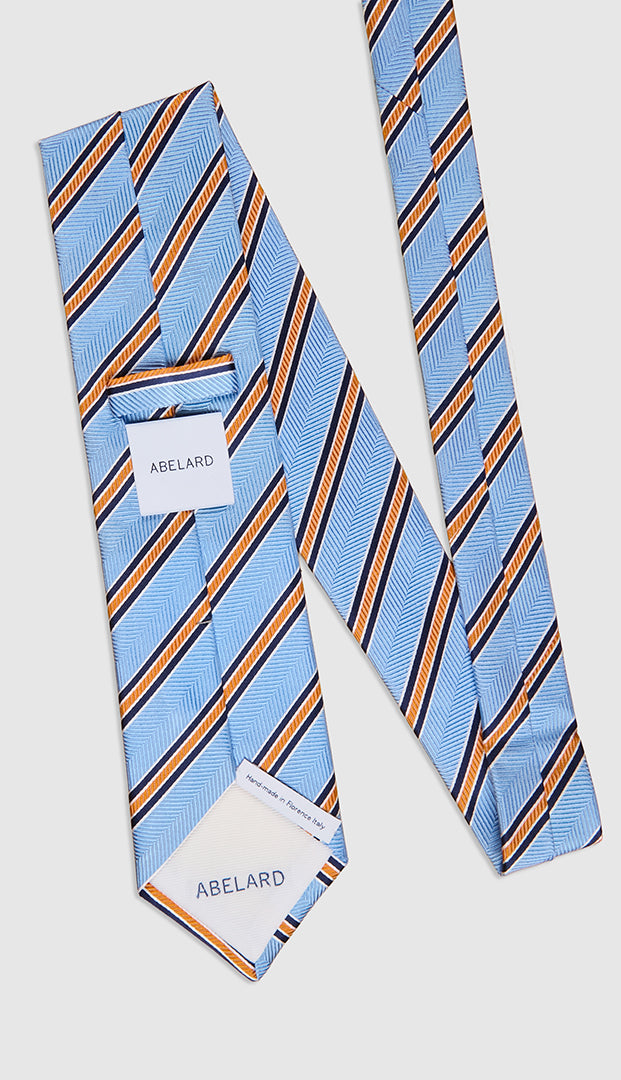 HERRINGBONE STRIPE TIE - SKY