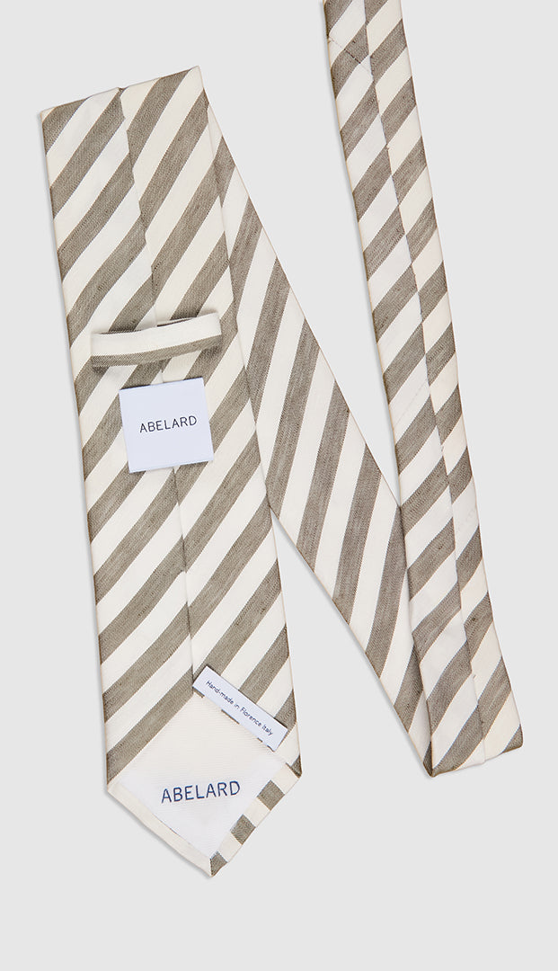 LINEN SILK FRESH STRIPE TIE - PISTACHIO