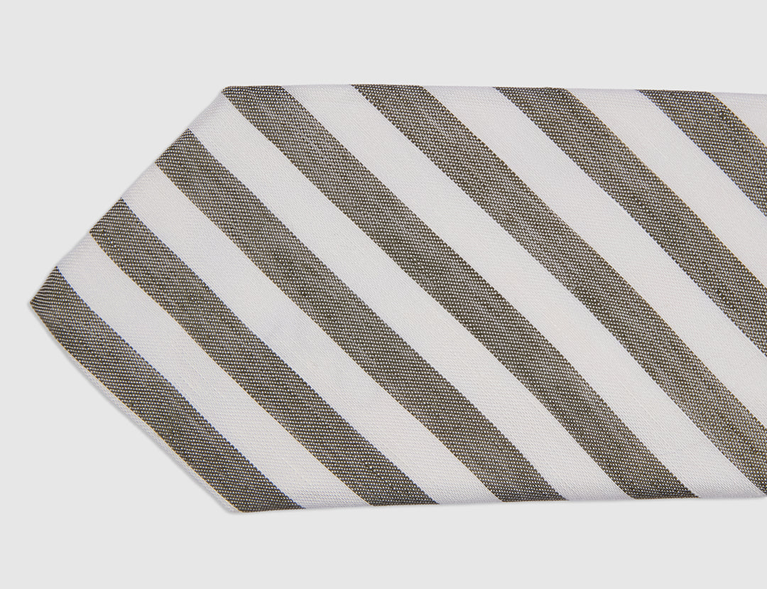 LINEN SILK FRESH STRIPE TIE - PISTACHIO