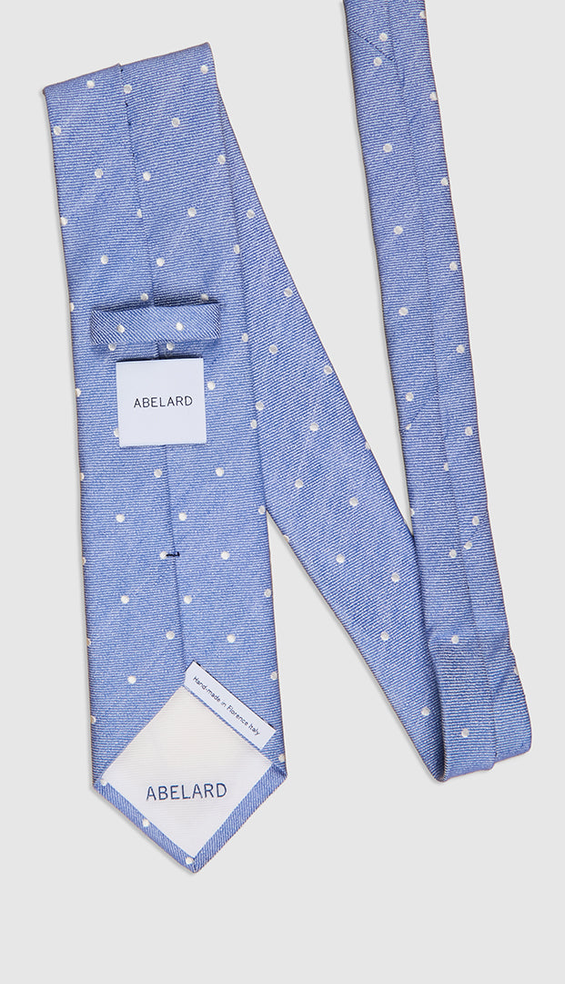 LINEN BLEND DOT JAQUARD TIE - SKY