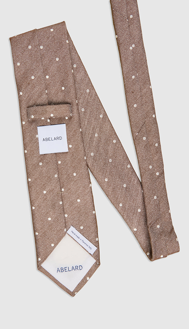 LINEN BLEND DOT JAQUARD TIE - STONE