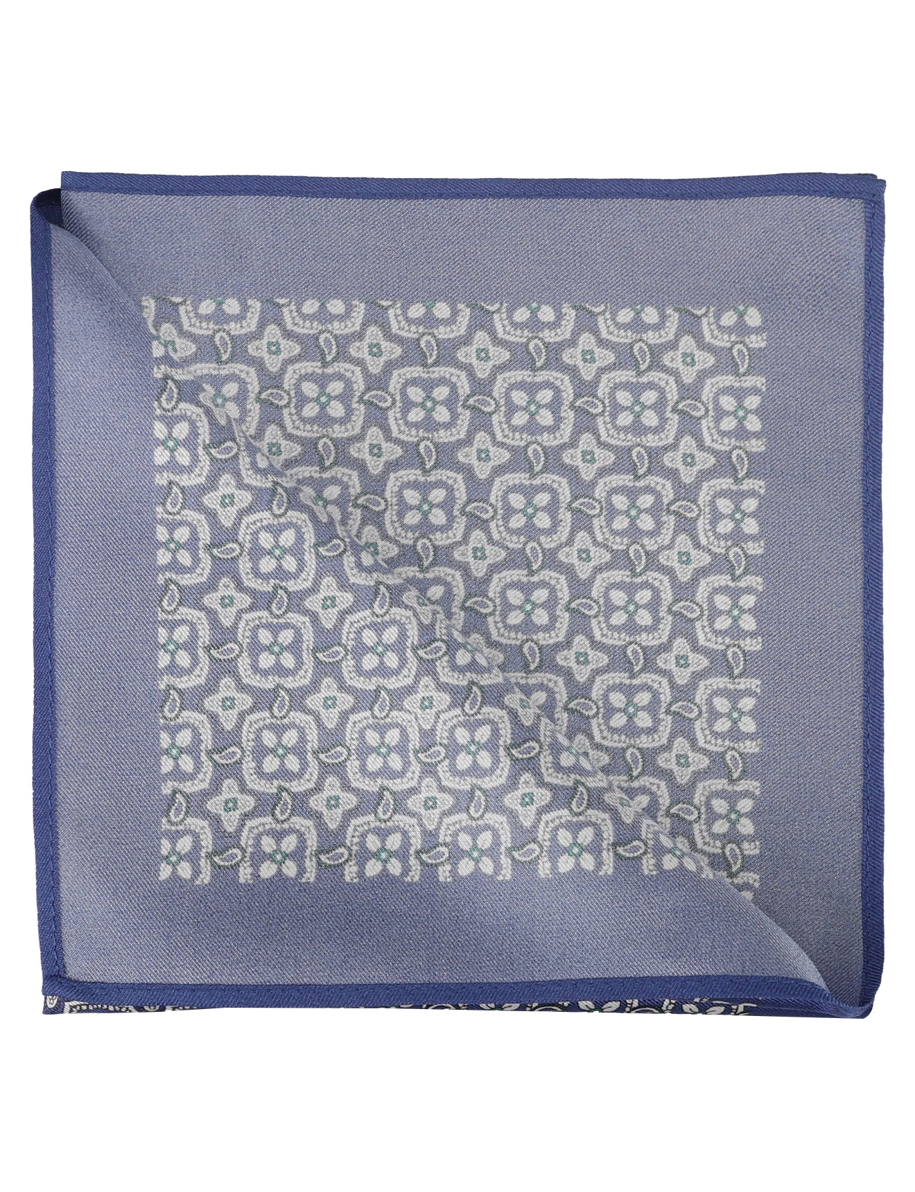 Medallion Print Pocket Square With Border