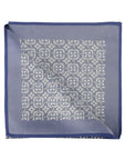 Medallion Print Pocket Square With Border