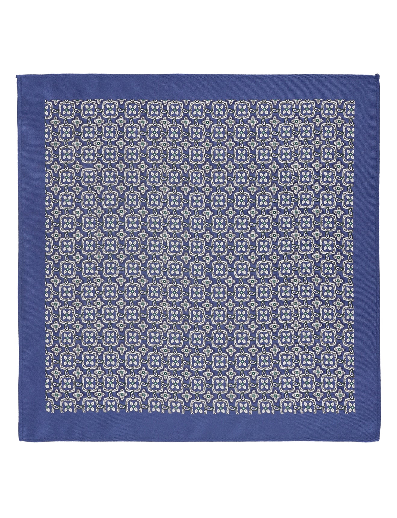 Medallion Print Pocket Square With Border