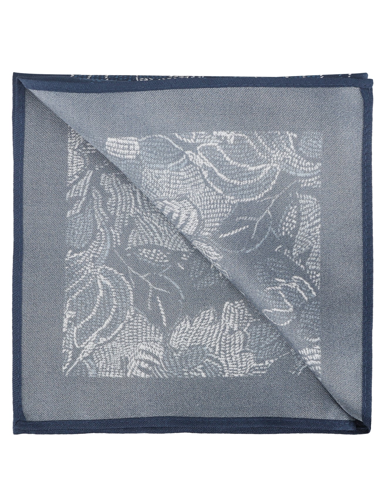 ABSTRACTED FLORAL PRINT - STEEL BLUE