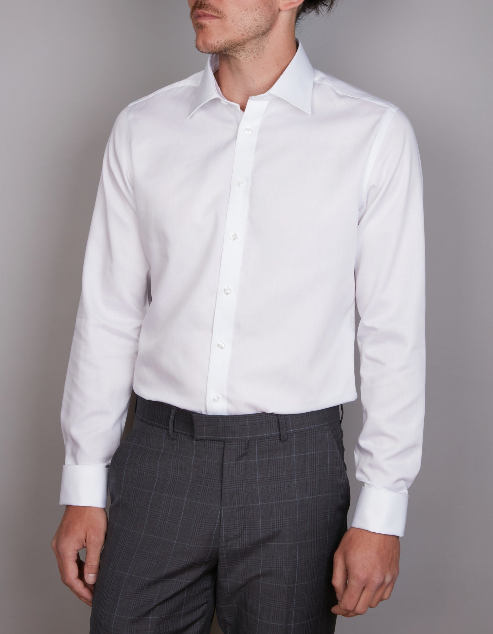 NON IRON COTTON SHIRT SLIM FIT FRENCH CUFF