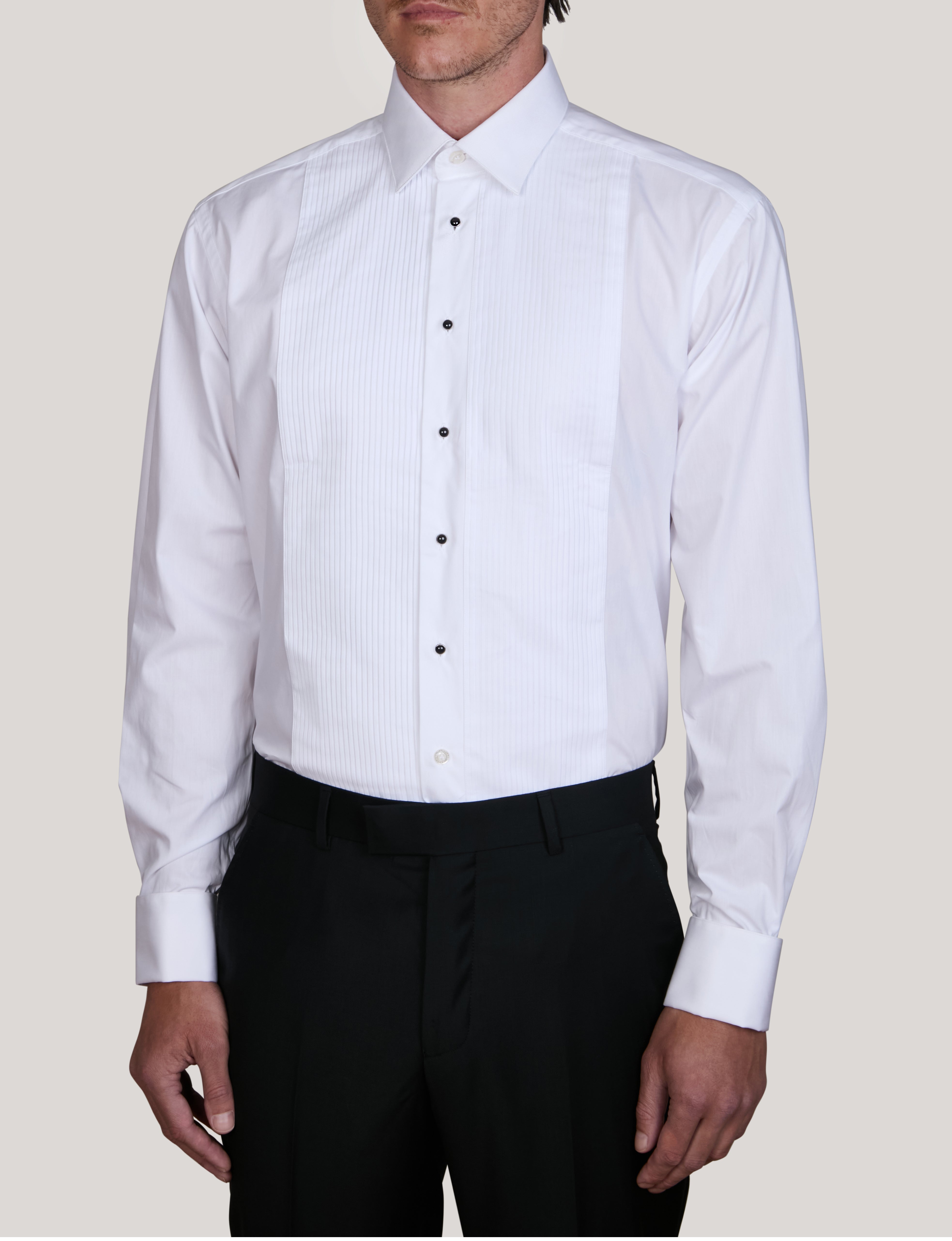 PLEAT FRONT DINNER SHIRT CLASSIC COLLAR CLASSIC FIT