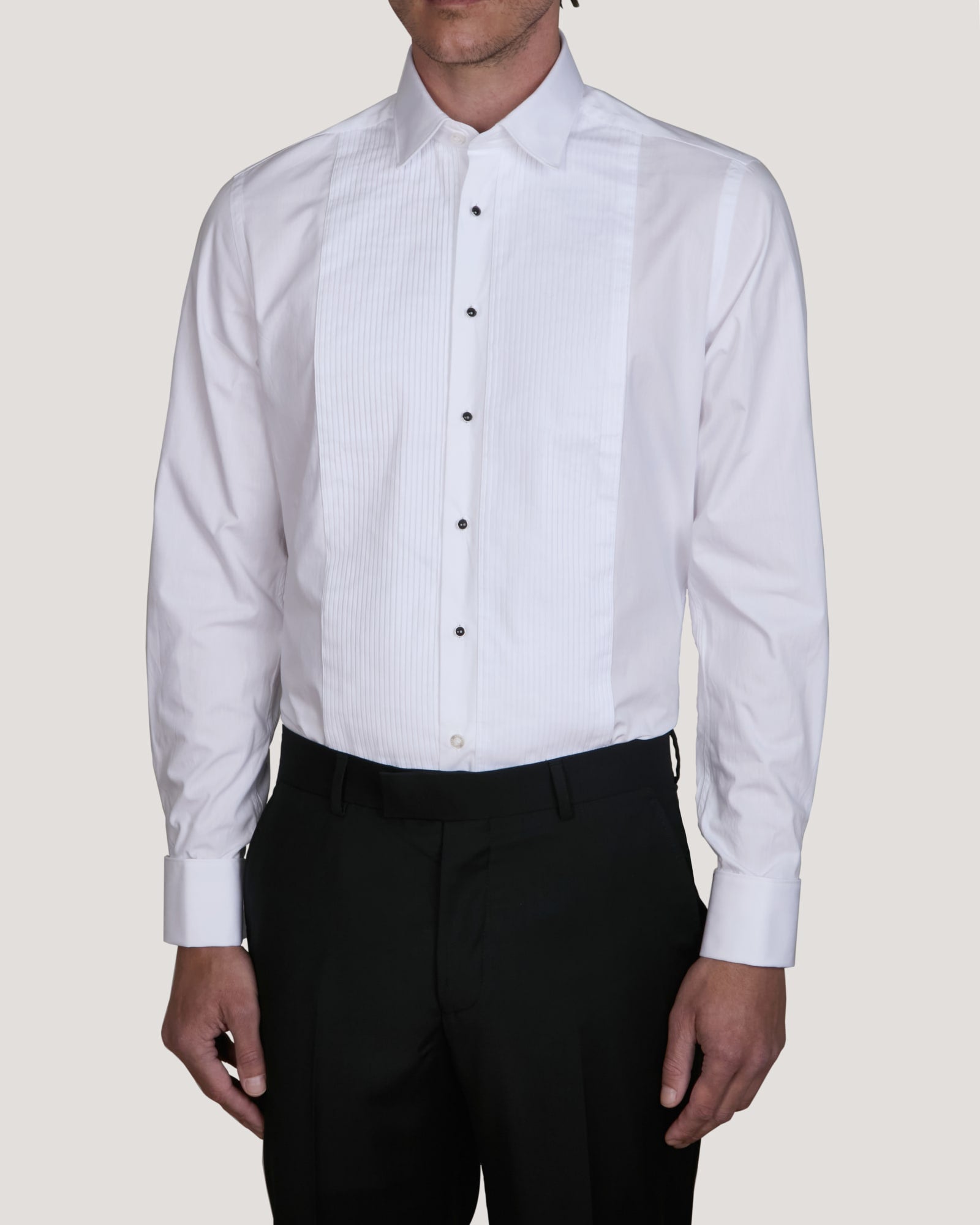 PLEAT FRONT DINNER SHIRT CLASSIC COLLAR SLIM FIT