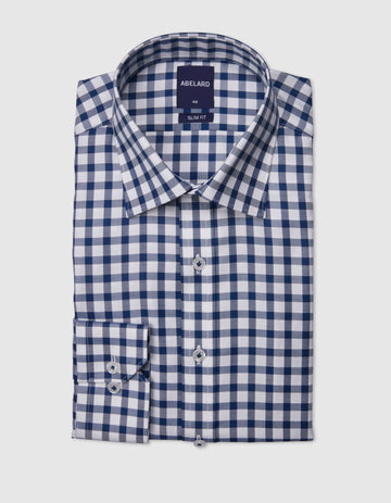 2 PLY LUXE TWILL CHECK SLIM FIT SHIRT