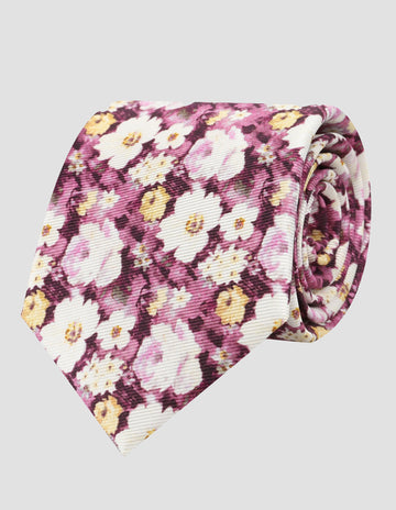 Formal Watercolour Floral Print Tie