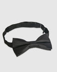 TEXTURED SILK BOW TIE - BLACK
