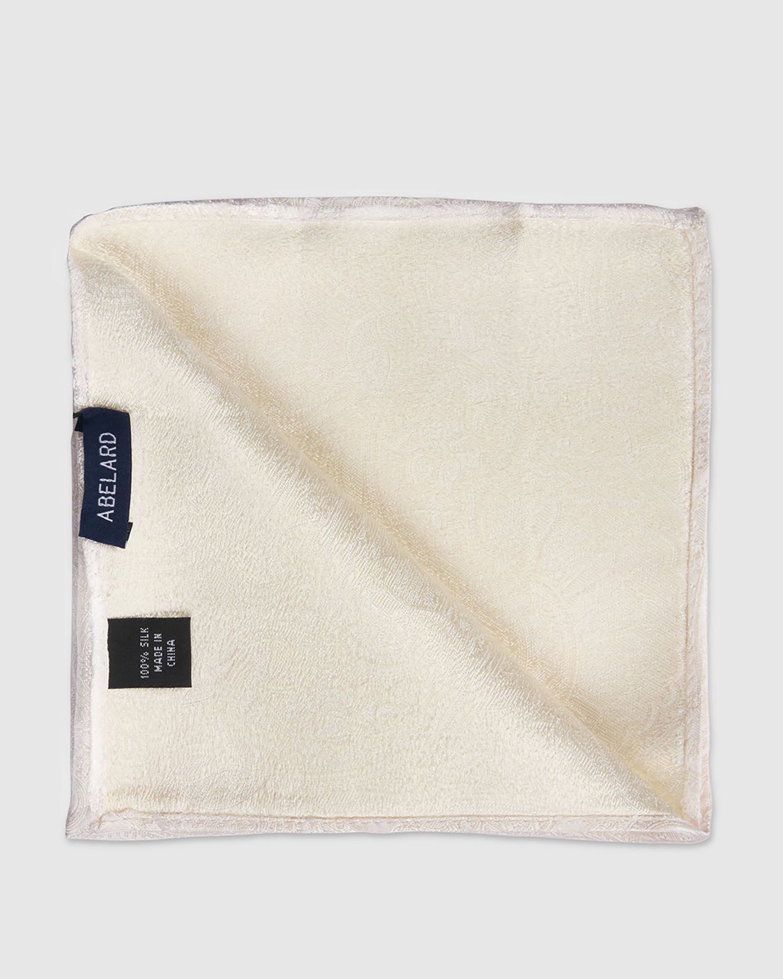 FLORAL SILK POCKET SQUARE - IVORY