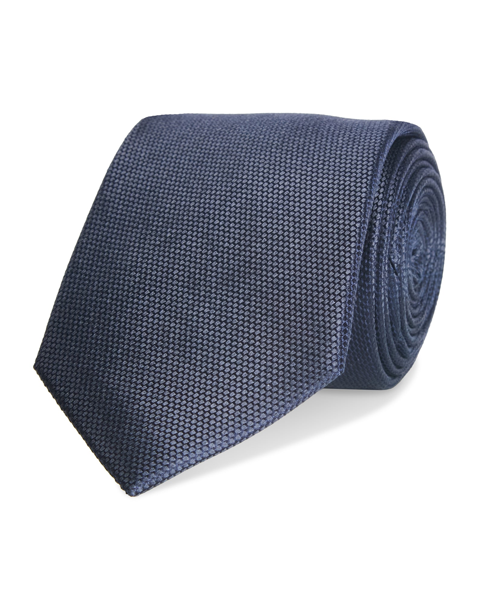 TEXTURED SILK FORMAL TIE - NAVY