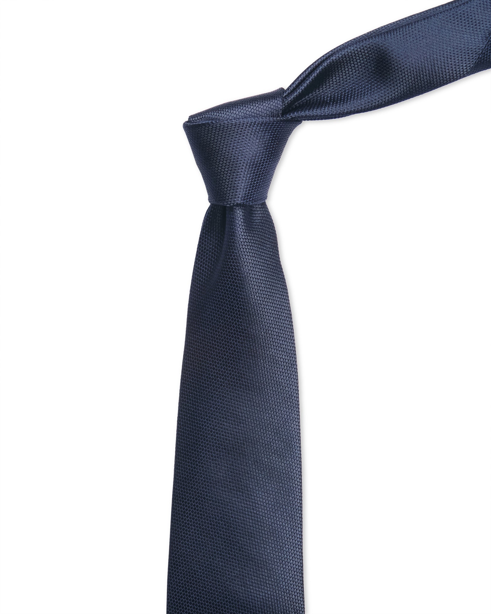 TEXTURED SILK FORMAL TIE - NAVY