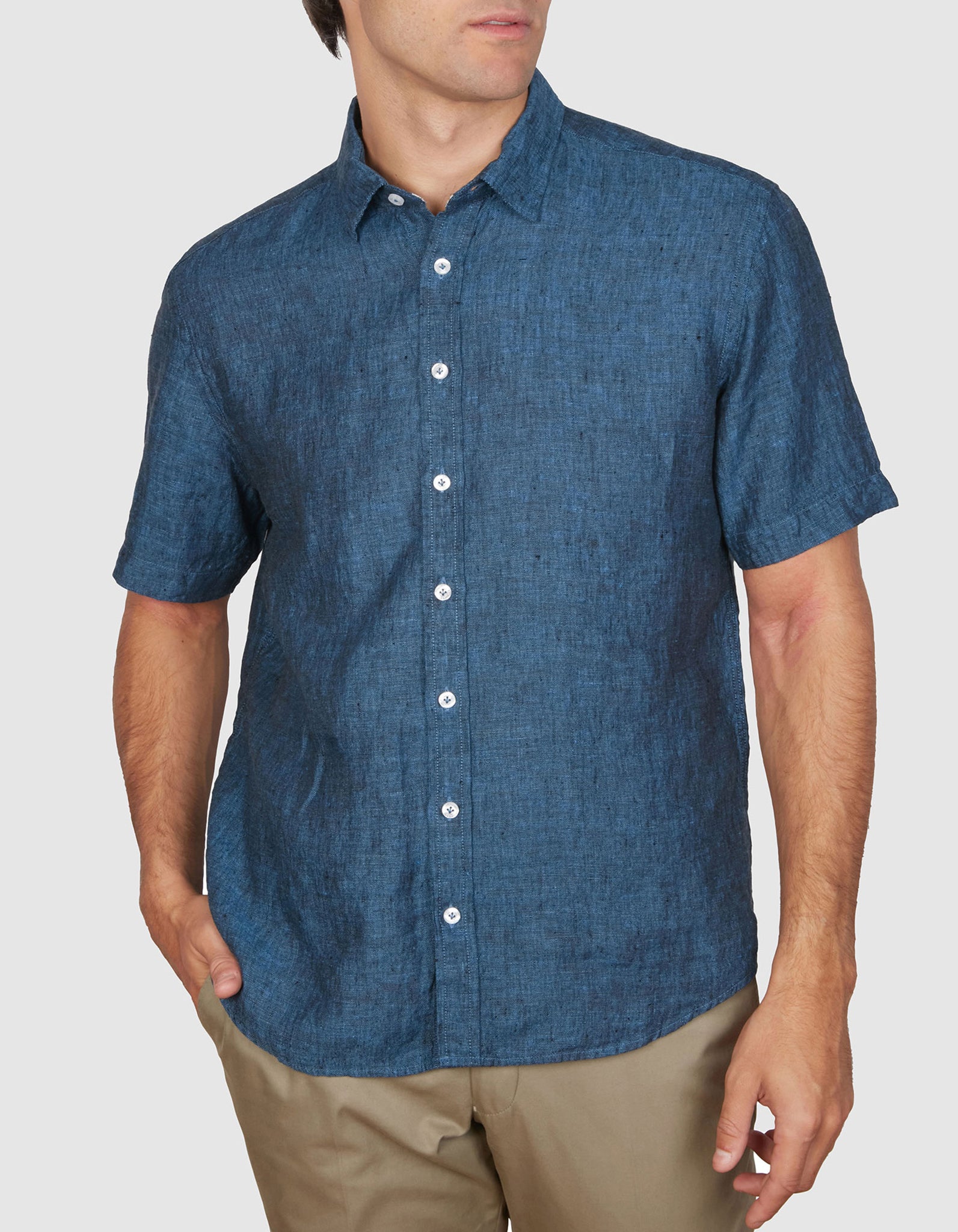 PURE LINEN SHIRT CLASSIC FIT SHORT SLEEVE