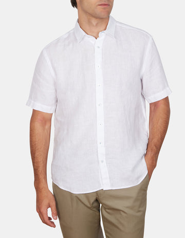 Pure Linen Shirt Classic Fit Short Sleeve