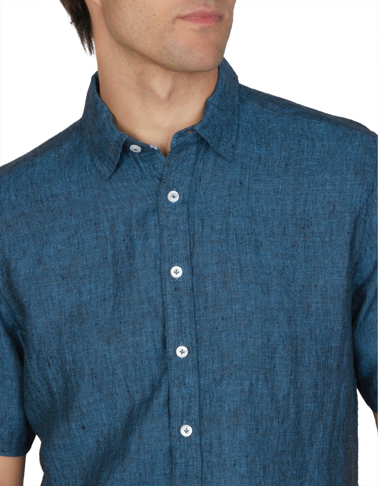 PURE LINEN SHIRT SLIM FIT SHORT SLEEVE