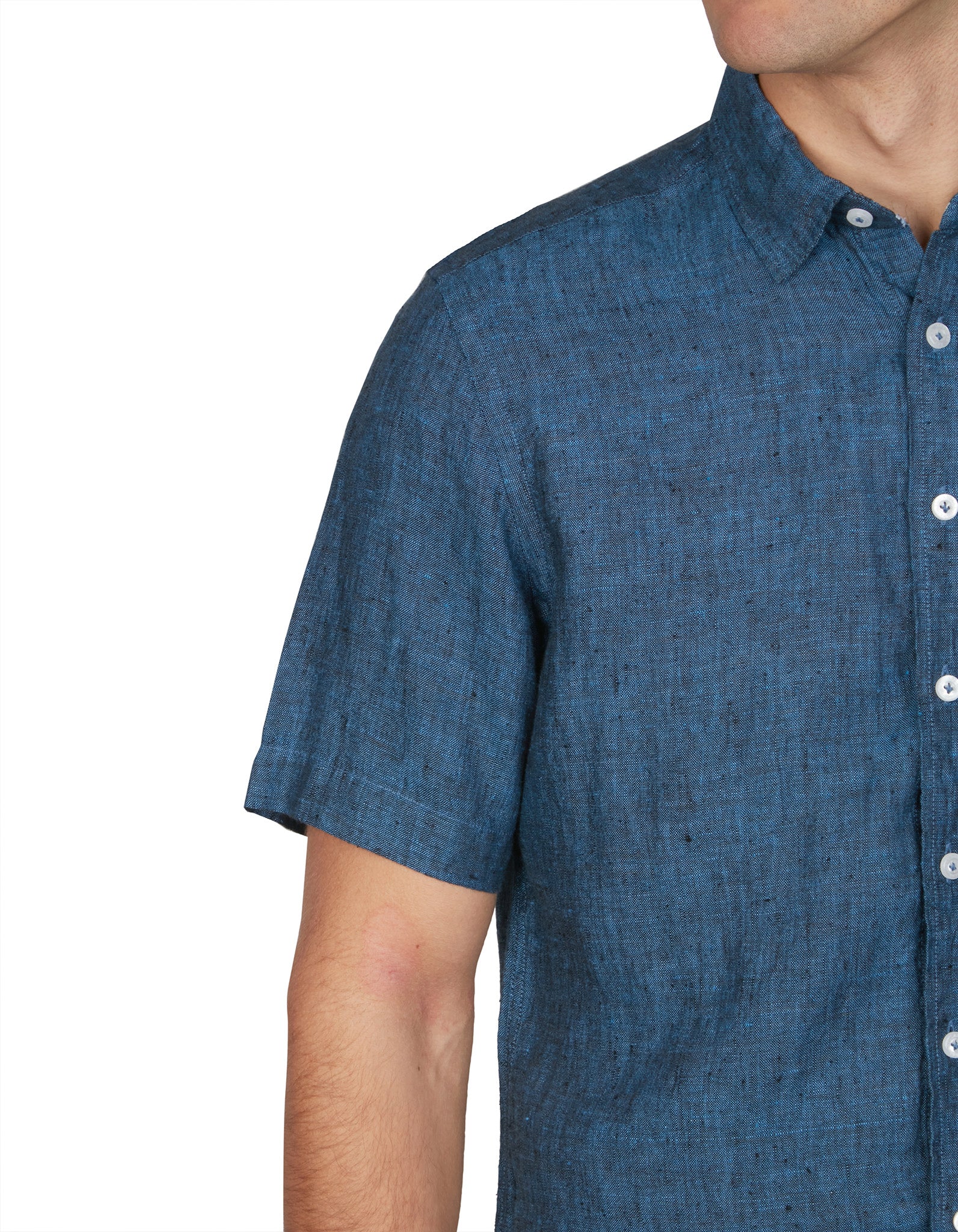 PURE LINEN SHIRT SLIM FIT SHORT SLEEVE