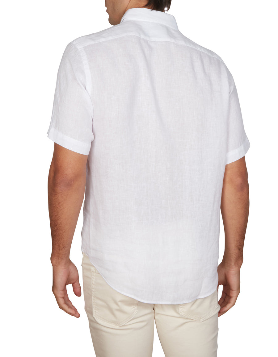 Pure Linen Shirt Slim Fit Short Sleeve