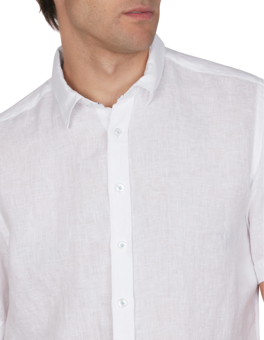 PURE LINEN SHIRT SLIM FIT SHORT SLEEVE
